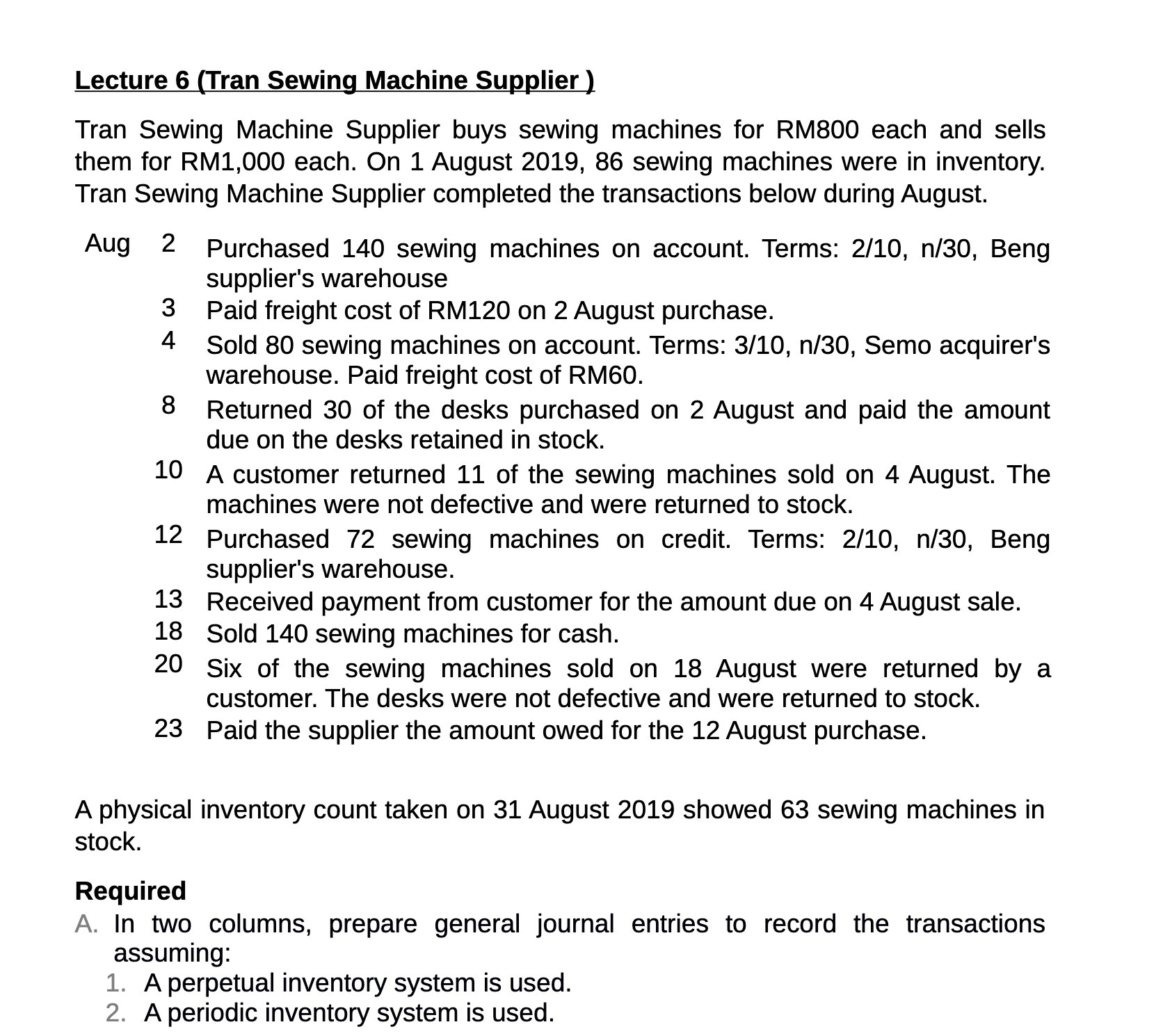 Lecture 6 ran Sewin Machine Su lier Tran Sewing