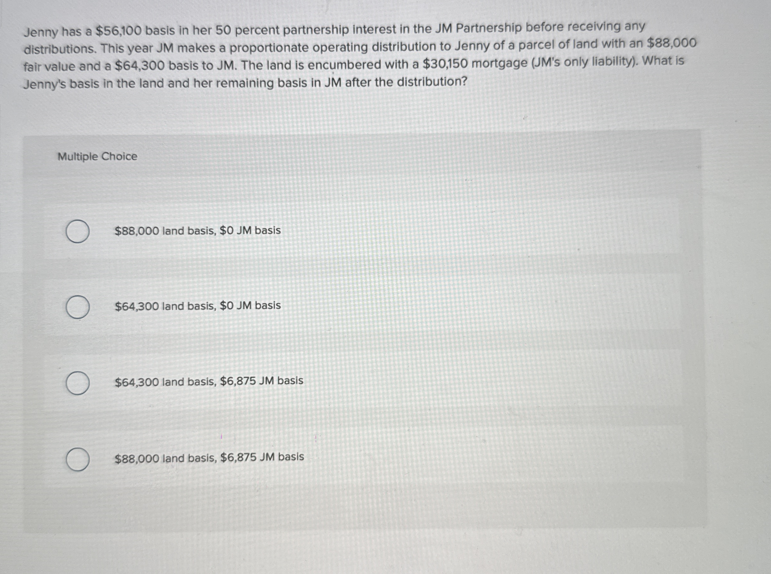 How to solve Jenny has a $ 5 6 , 1 0 0 basis in