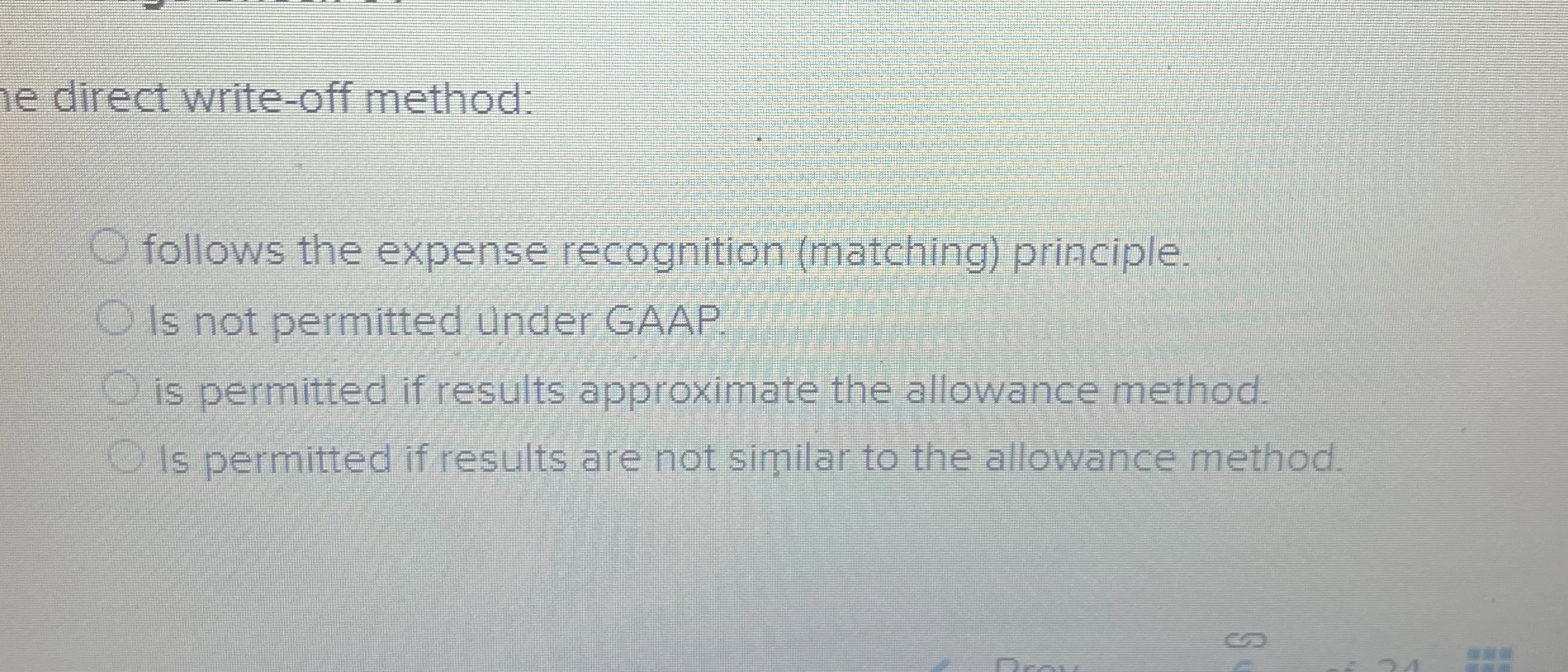 le direct write - off method: follows the expense