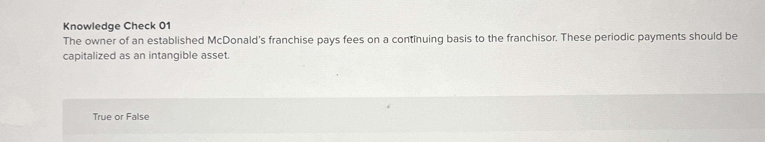 Knowledge Check 0 1 The owner of an established