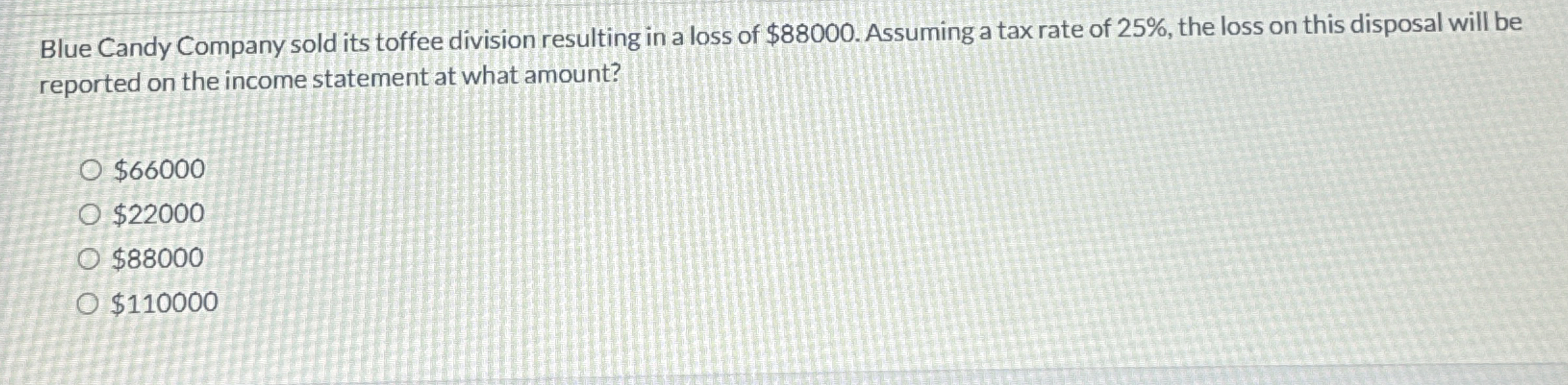 Blue Candy Company sold its toffee division