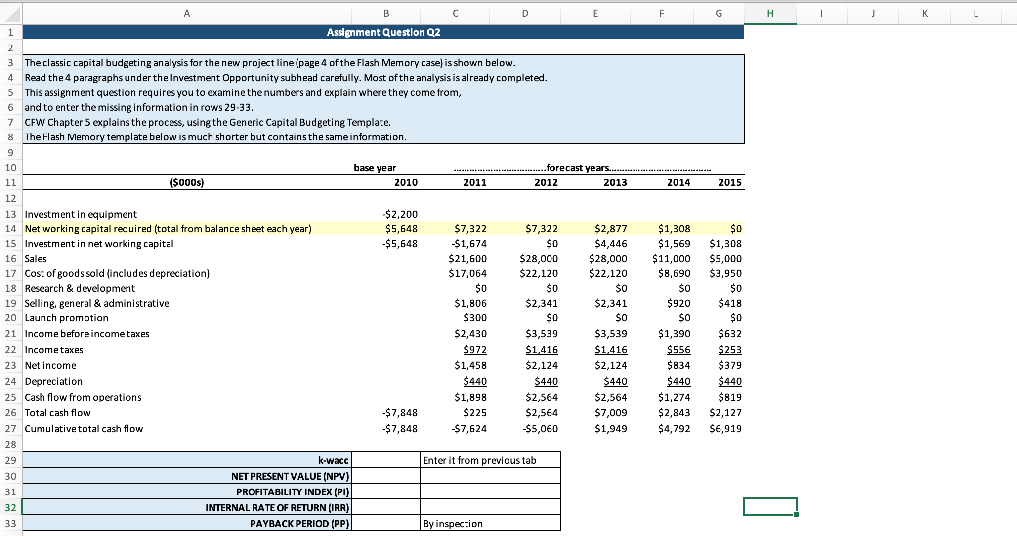 B C D E F G H J K L Assignment Question Q2 The