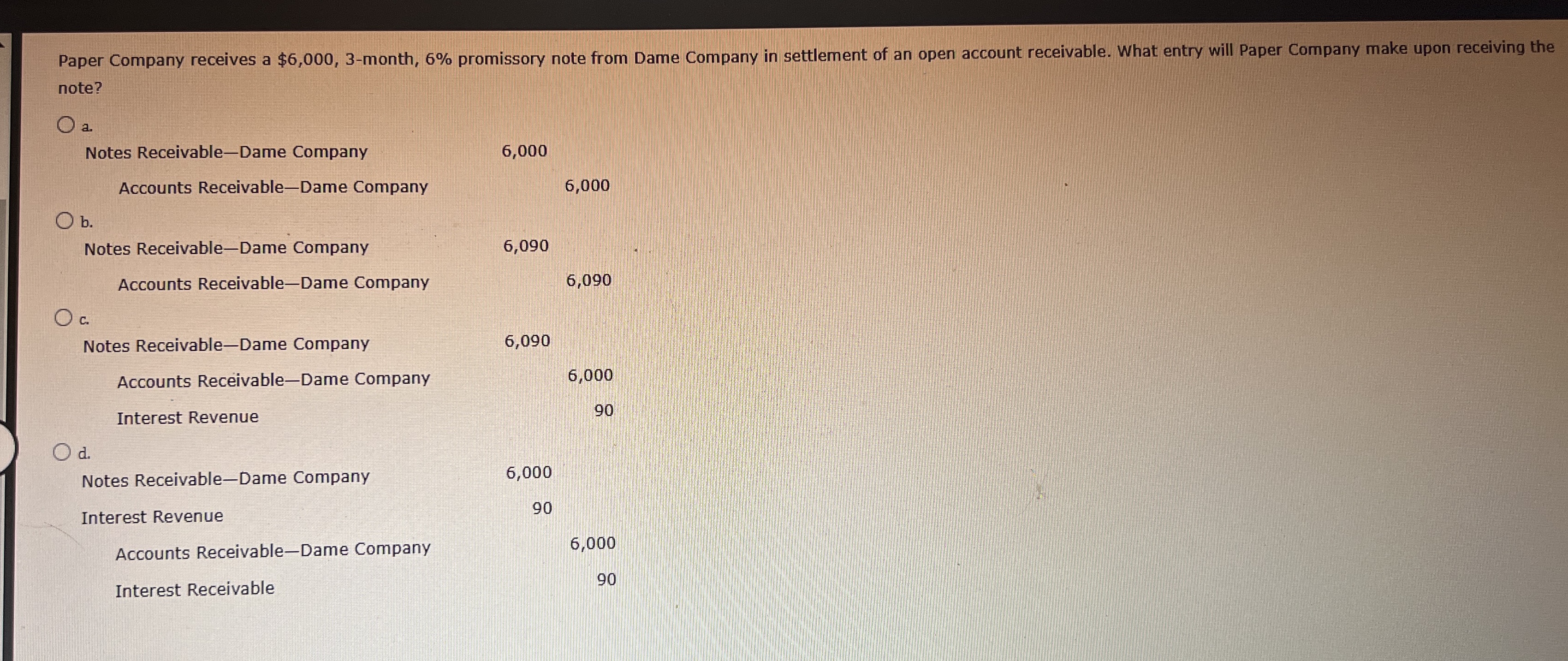 Paper Company receives a $ 6 , 0 0 0 , 3 - month,