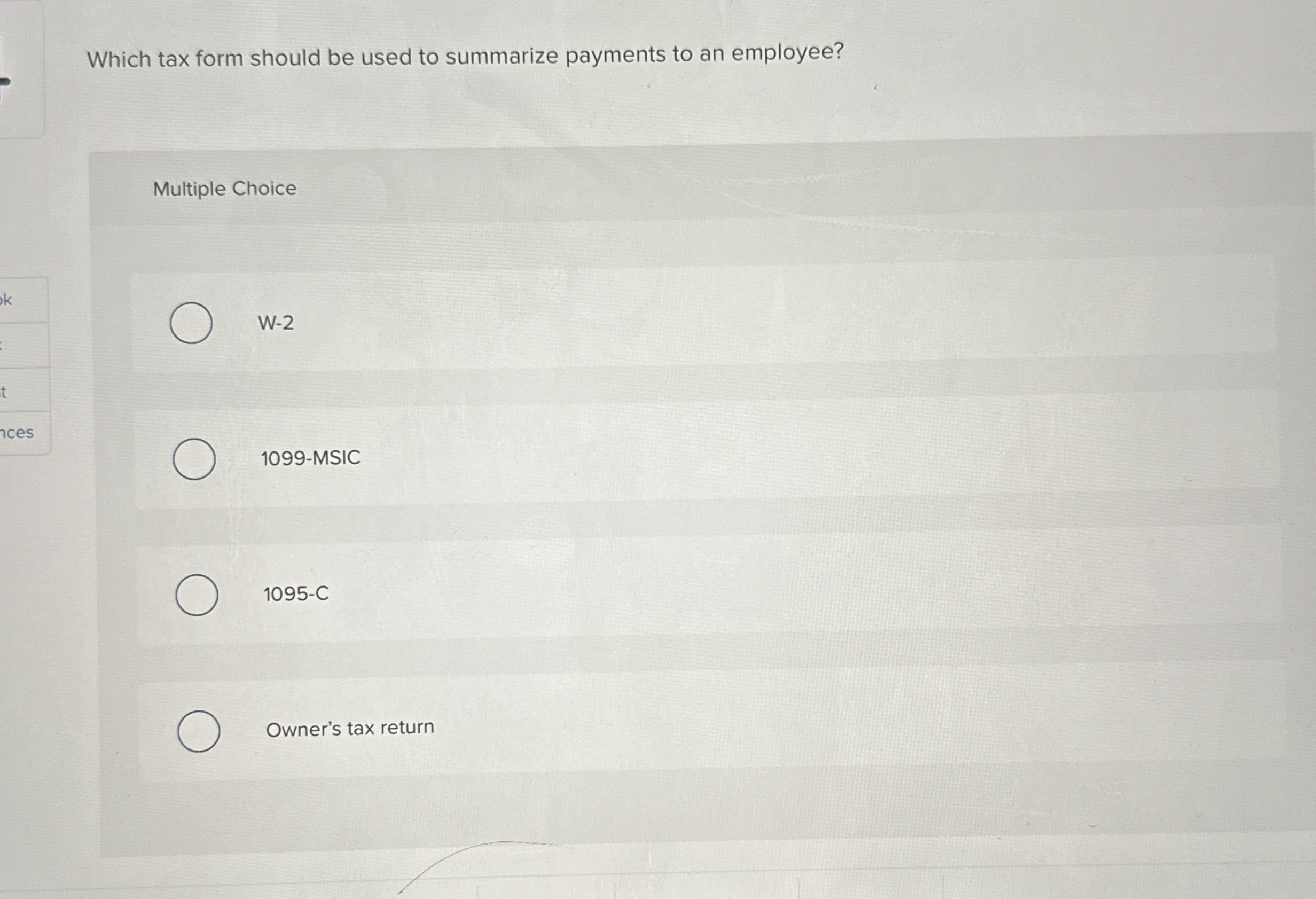 Which tax form should be used to summarize