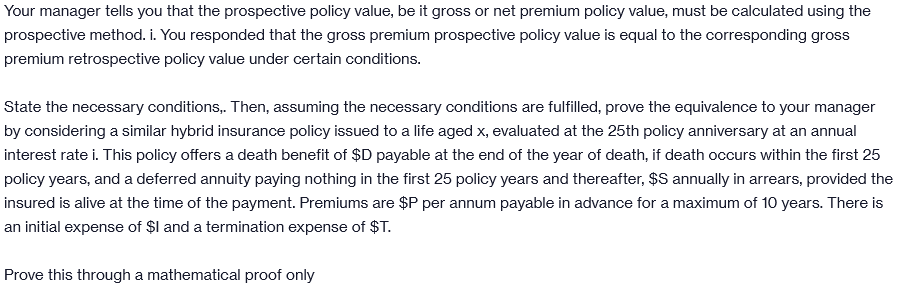 Your manager tells you that the prospective