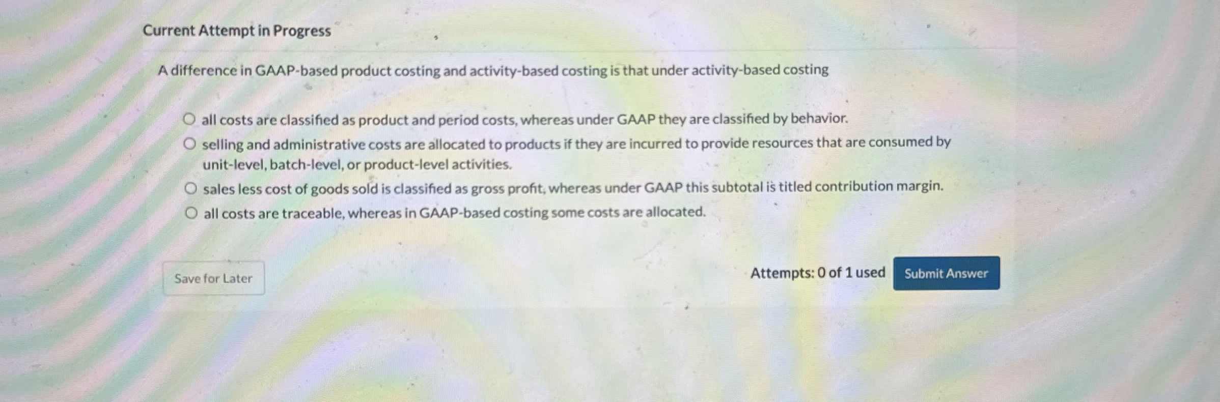 Current Attempt in Progress A difference in GAAP