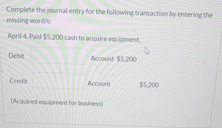 answer it plz Complete the journal entry for the