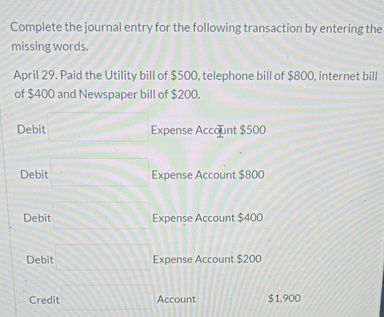 answer it plz Complete the journal entry for the