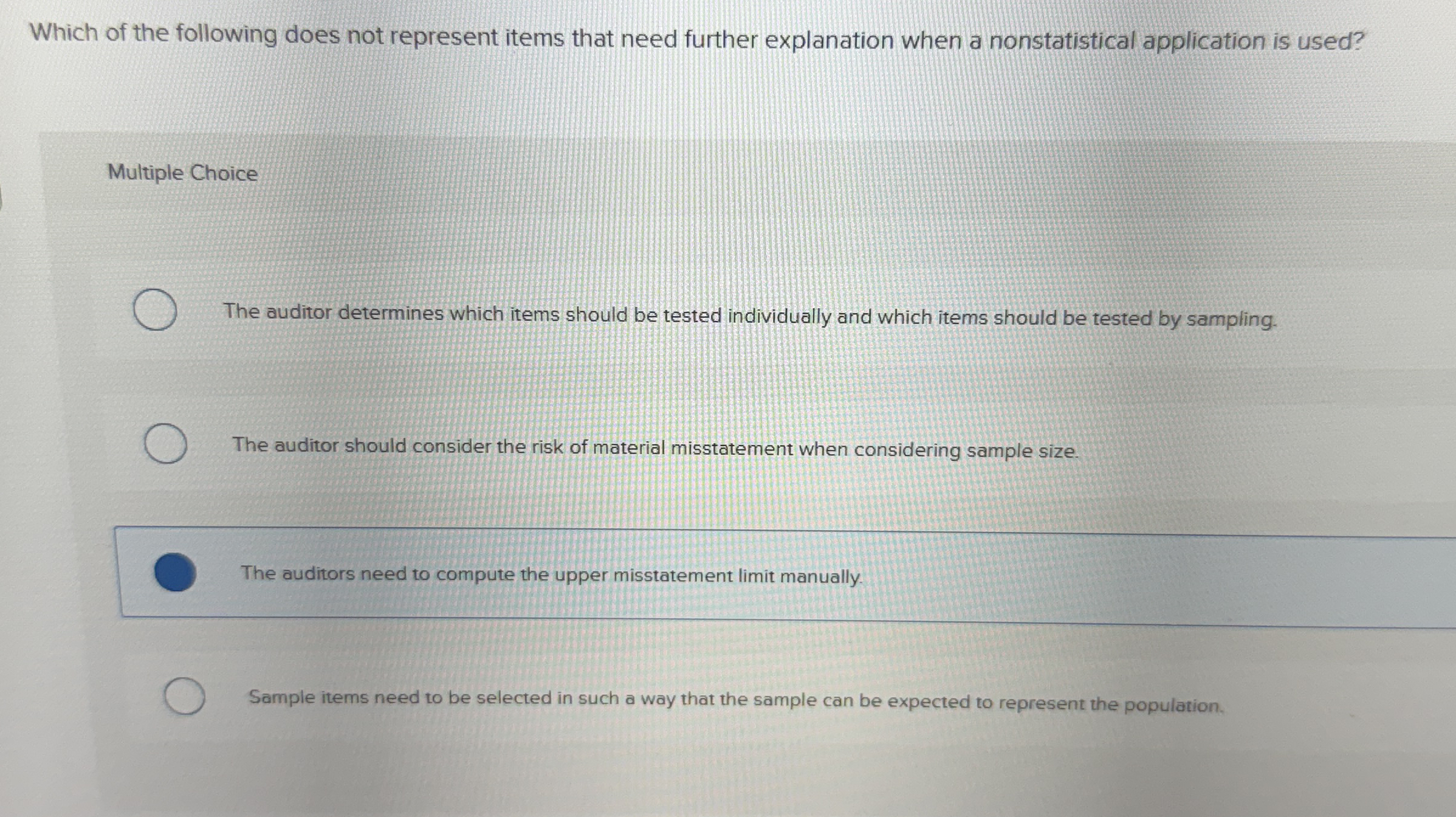 Which of the following does not represent items