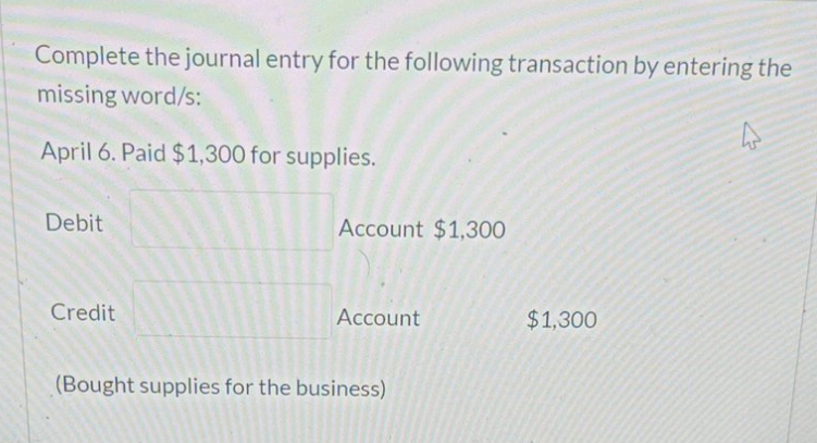 answer it plz Complete the journal entry for the