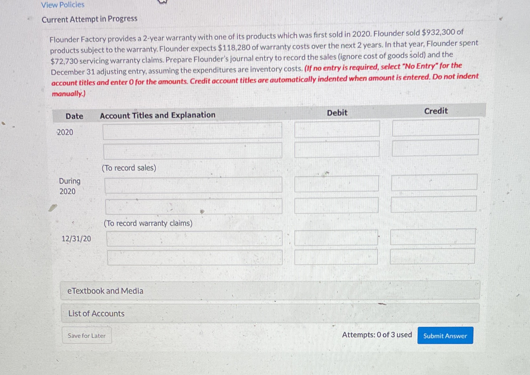 View Policies Current Attempt in Progress
