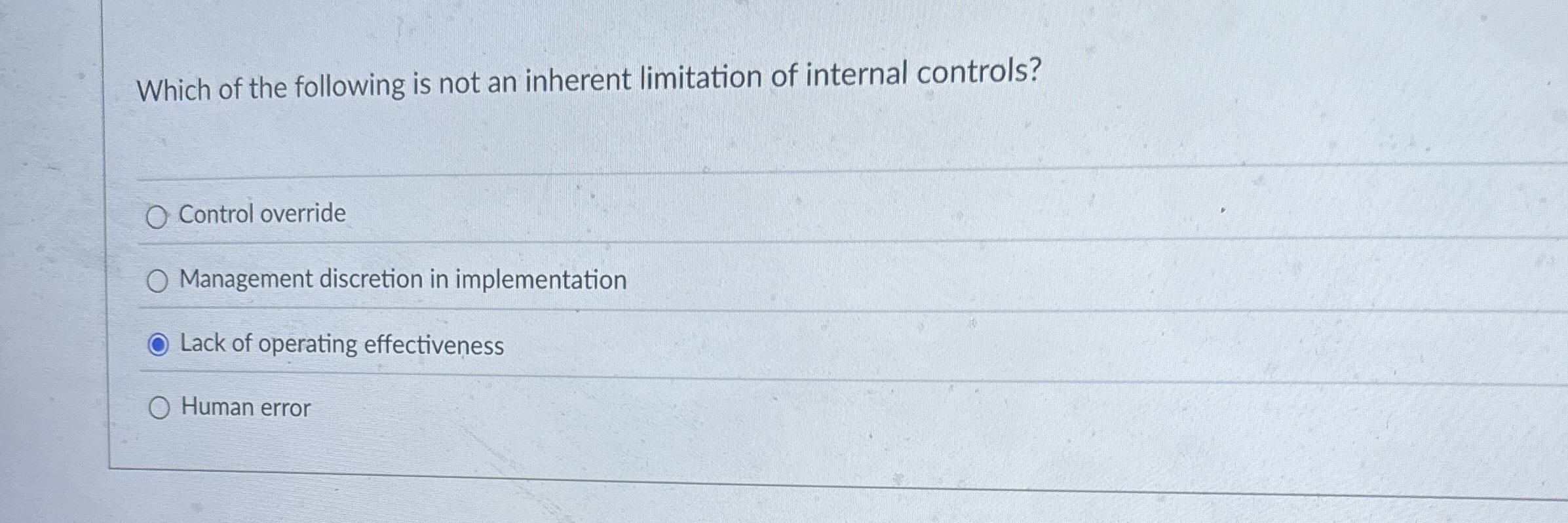 Which of the following is not an inherent