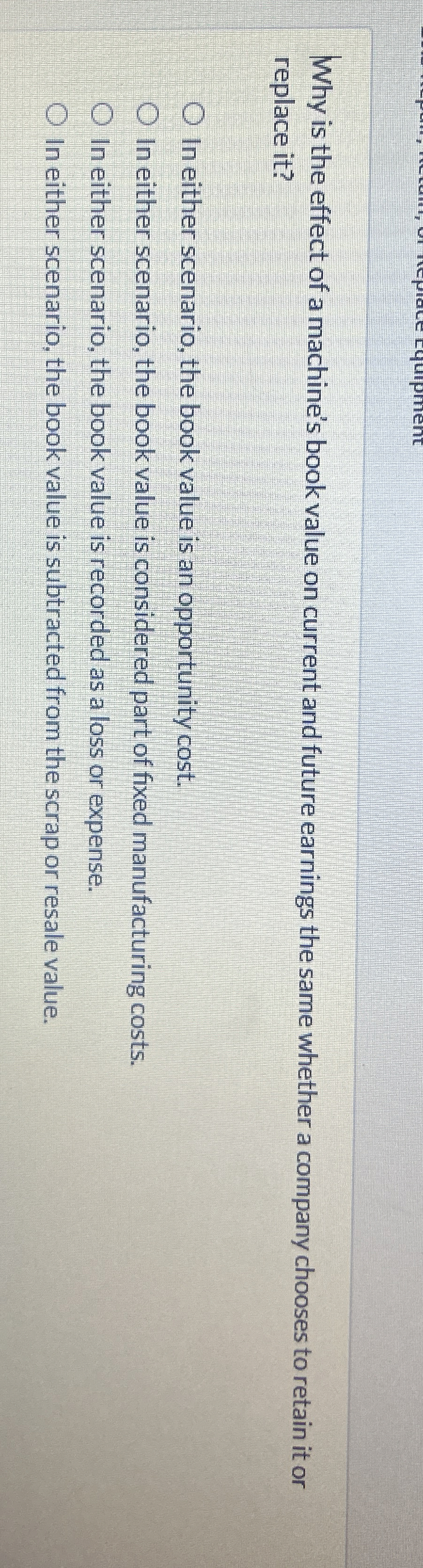 Why is the effect of a machine's book value on