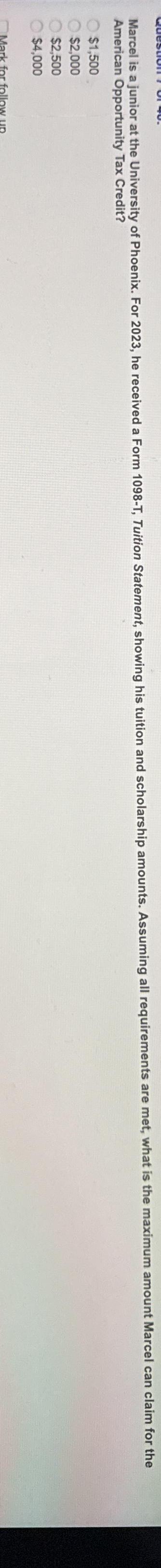 American Opportunity Tax Credit? $ 1 , 5 0 0 $ 2