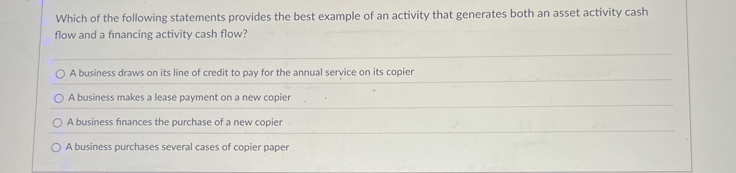 Which of the following statements provides the