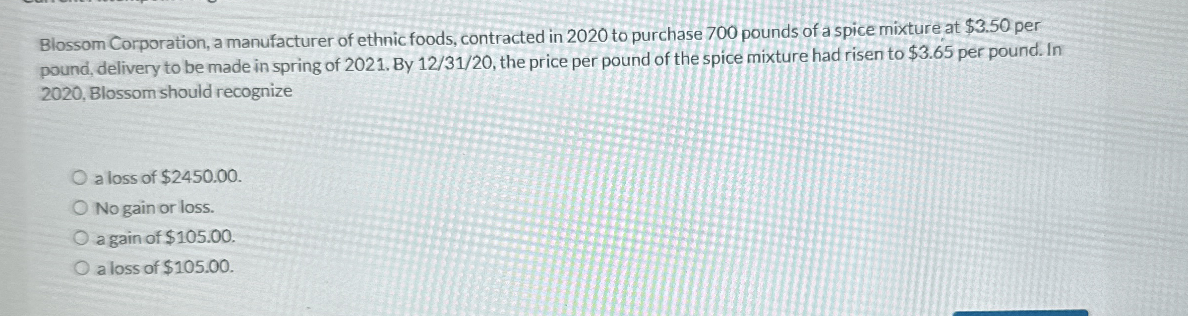 Blossom Corporation, a manufacturer of ethnic