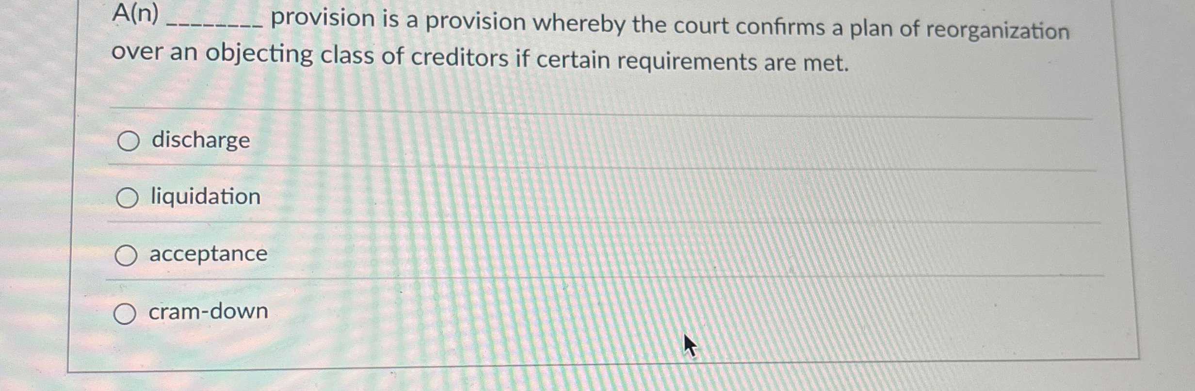 A ( n ) provision is a provision whereby the