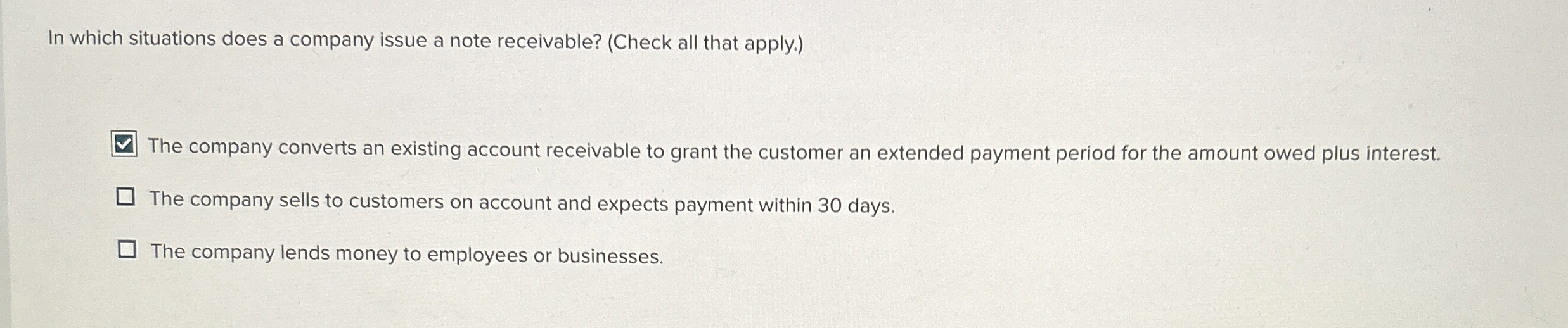 In which situations does a company issue a note