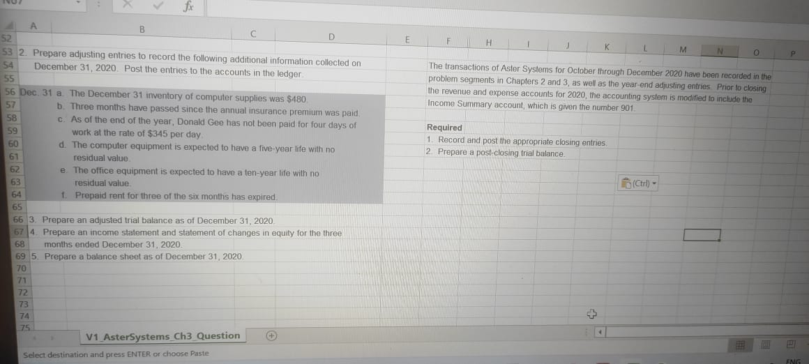 129 X A B C D E F | H CUMULATIVE PROBLEM - Aster