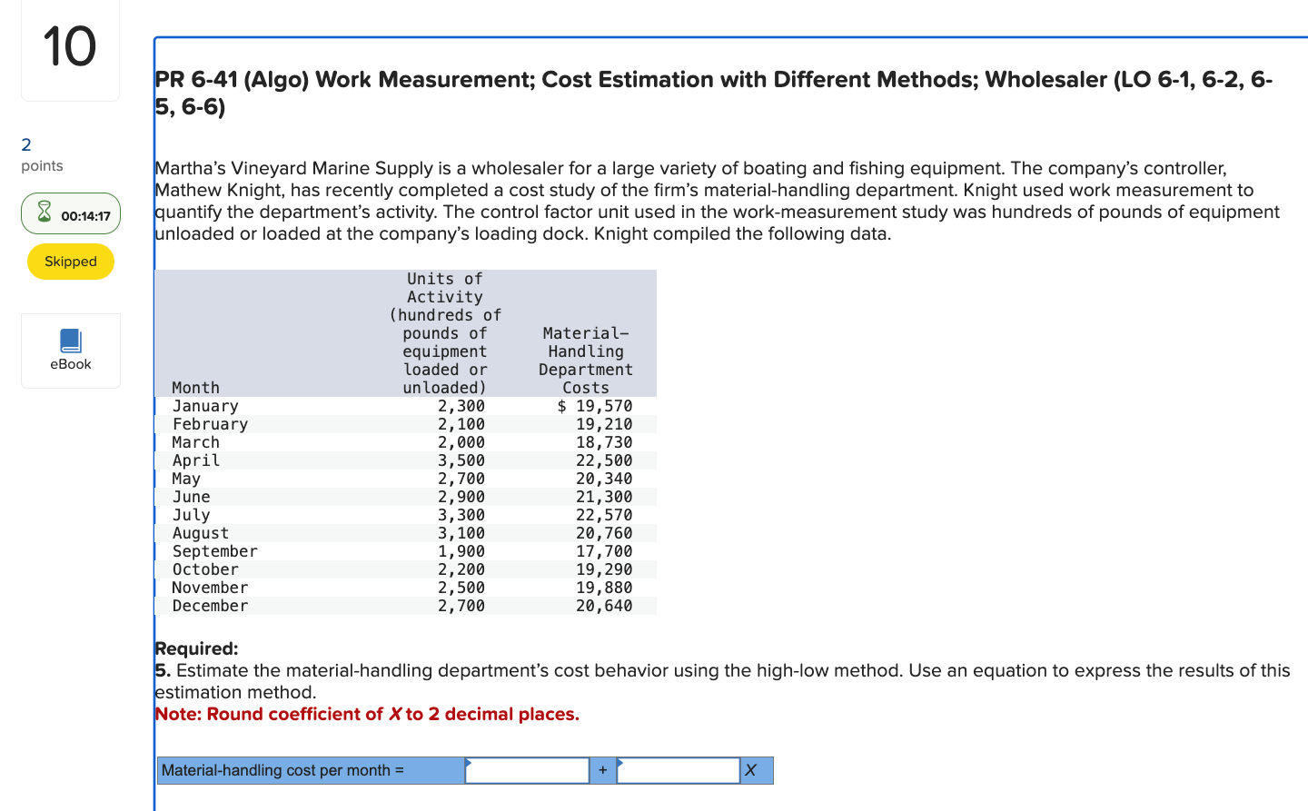 PR 6 - 4 1 ( Algo ) Work Measurement; Cost