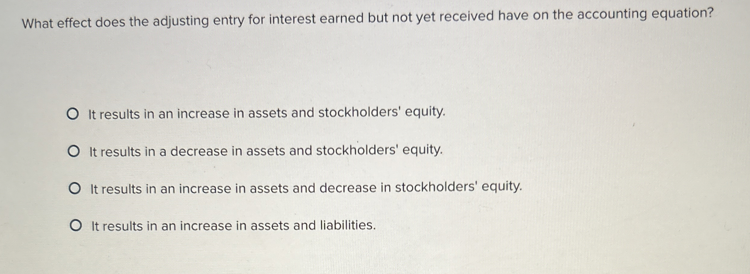 What effect does the adjusting entry for interest