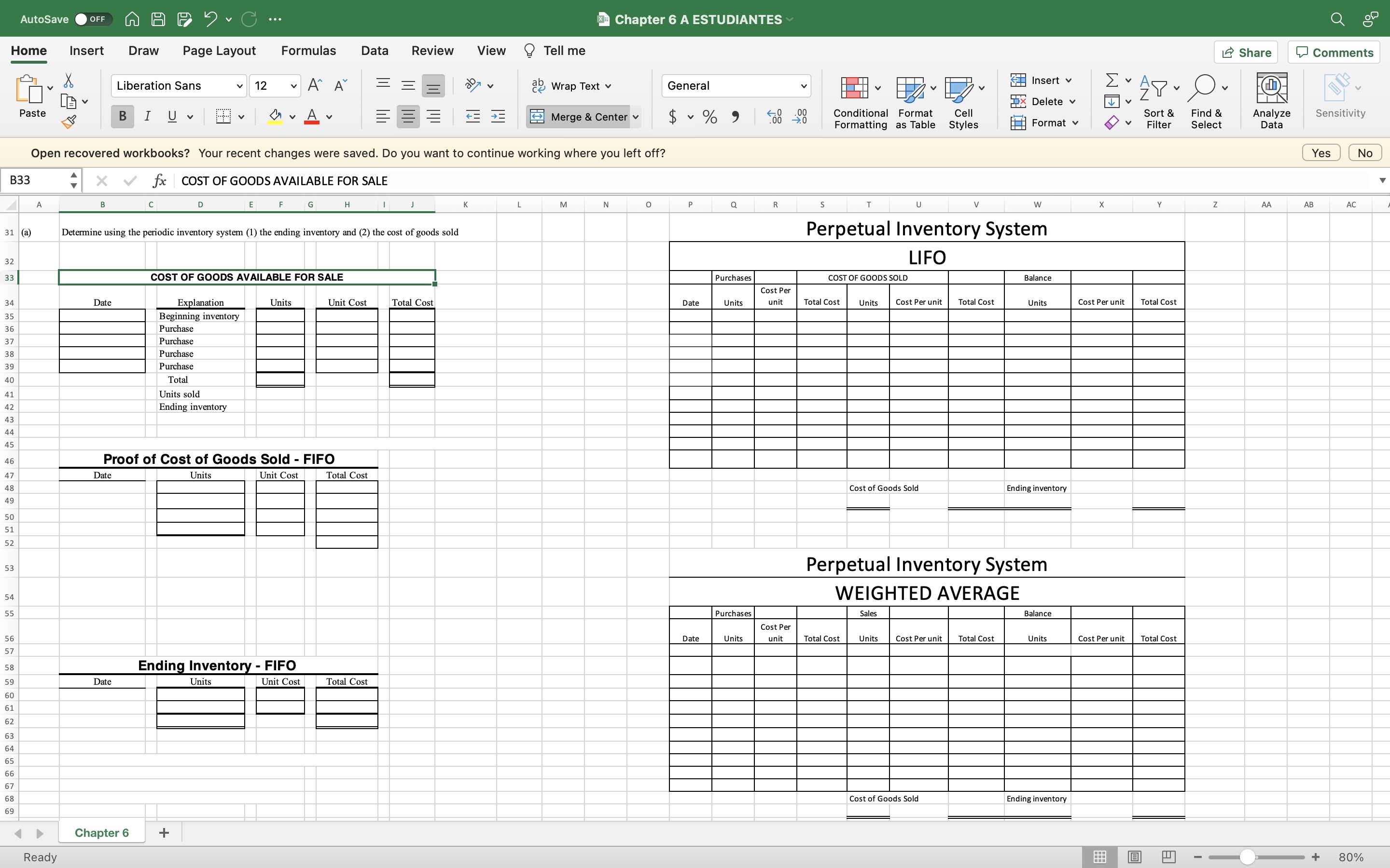 AutoSave O OFF A A . G ... Chapter 6 A