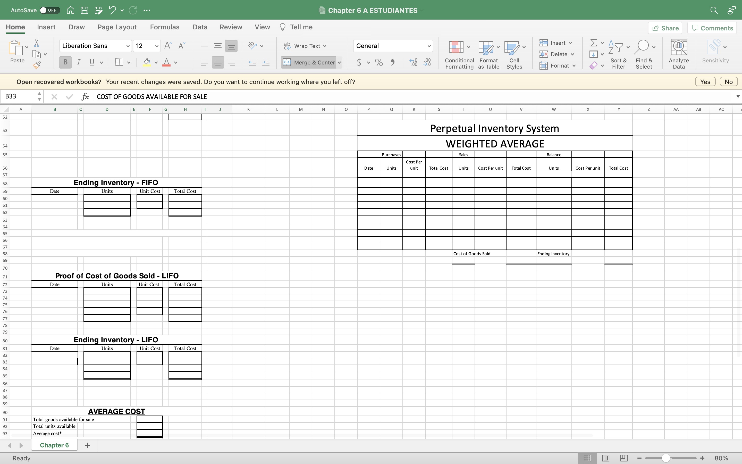 AutoSave O OFF A A . G ... Chapter 6 A