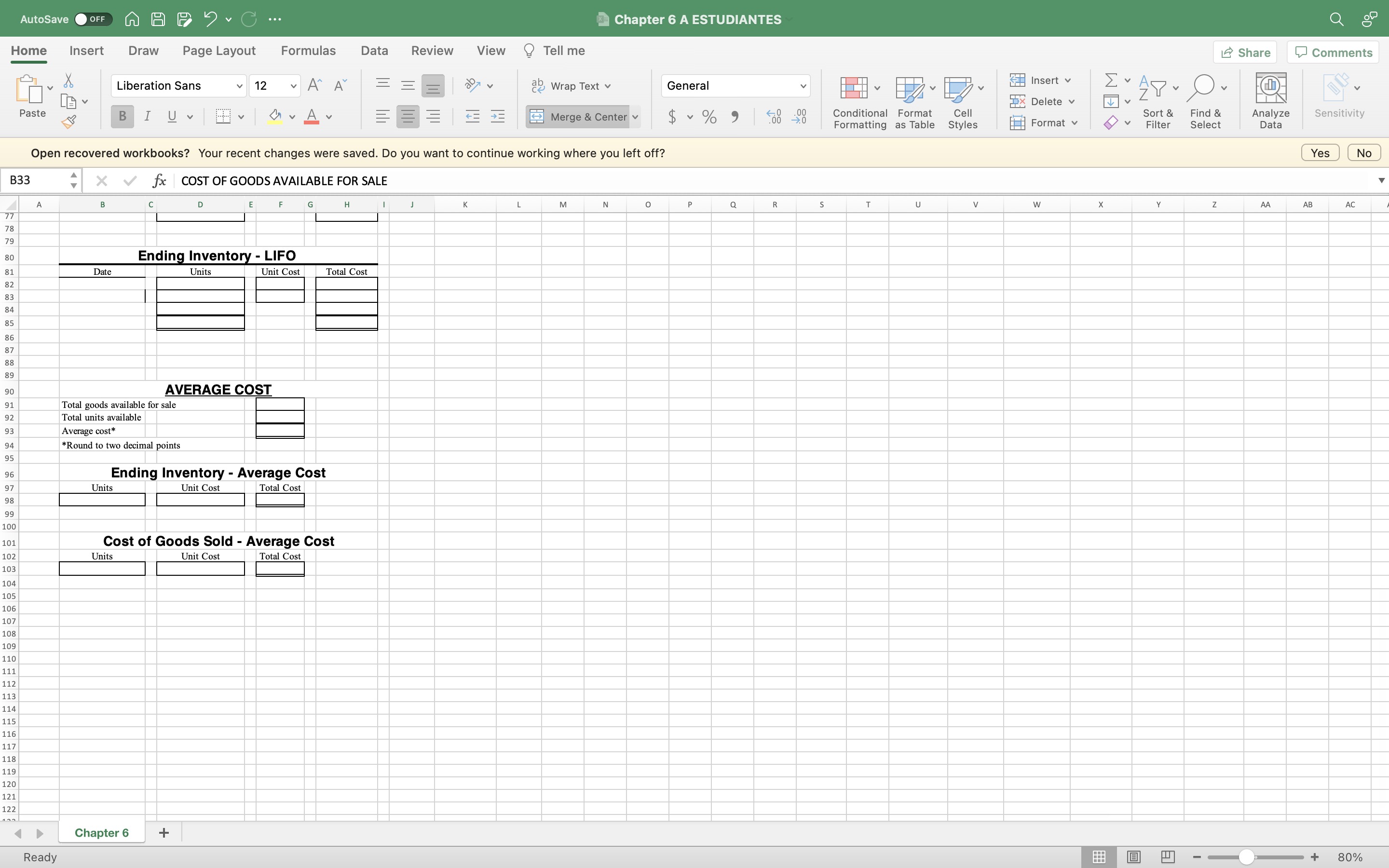 AutoSave O OFF A A . G ... Chapter 6 A