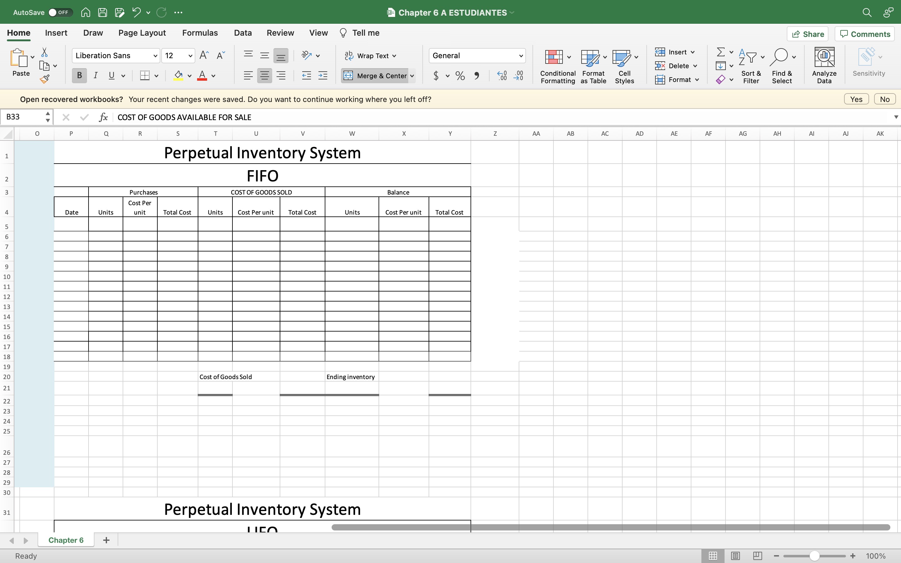 AutoSave O OFF A A . G ... Chapter 6 A
