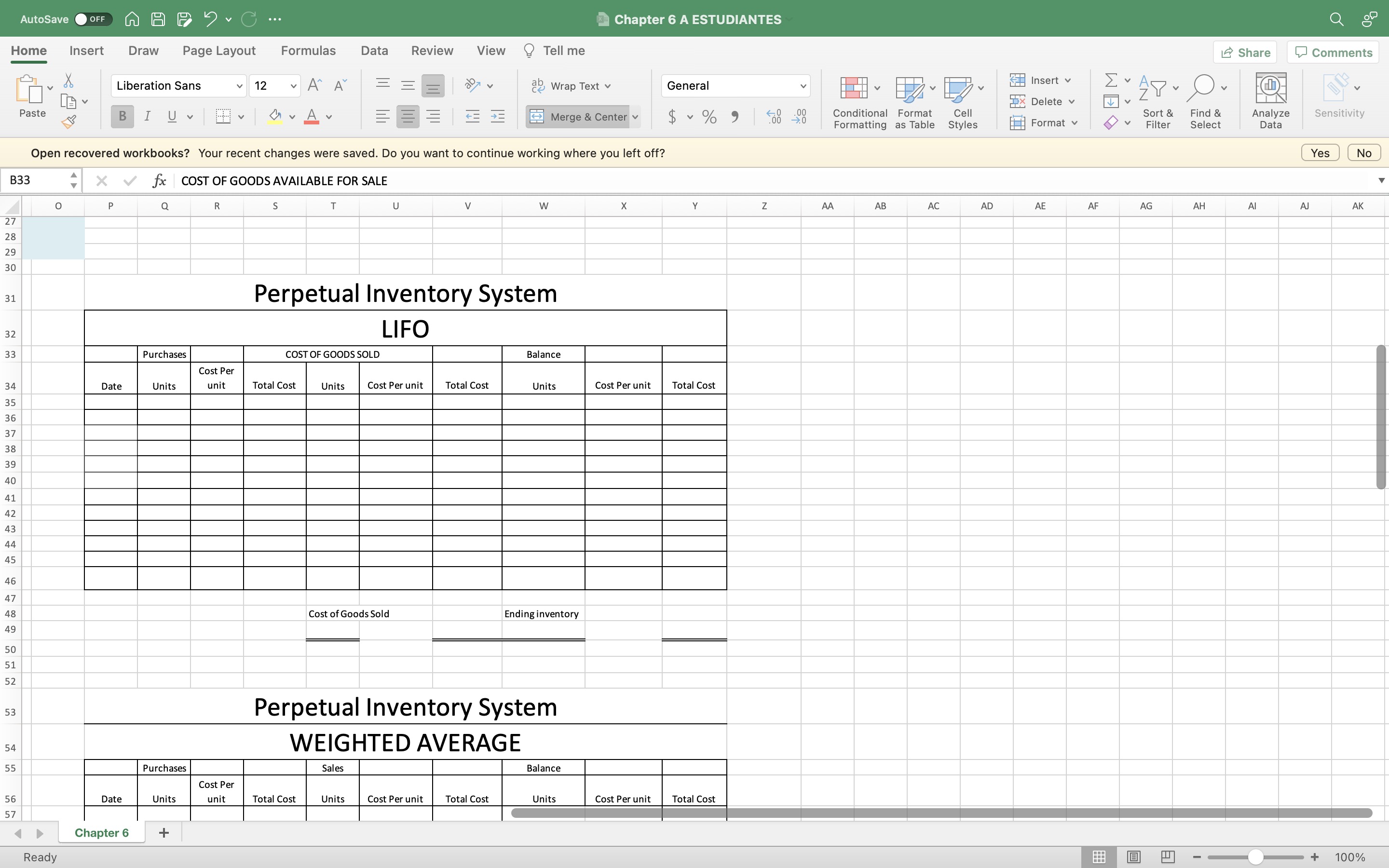 AutoSave O OFF A A . G ... Chapter 6 A