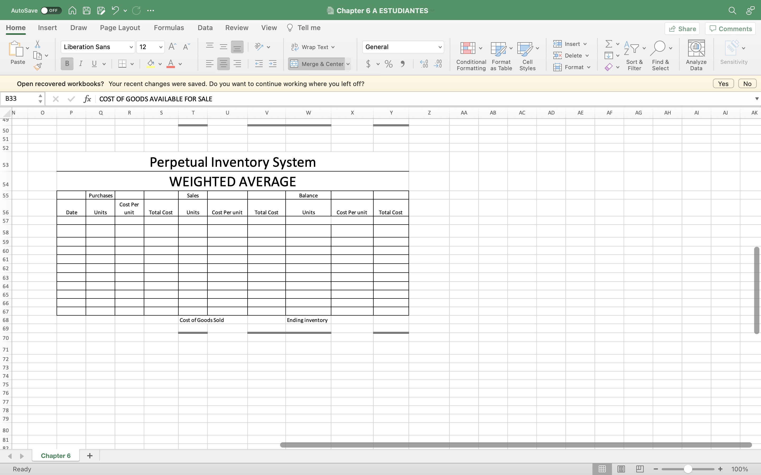 AutoSave O OFF A A . G ... Chapter 6 A