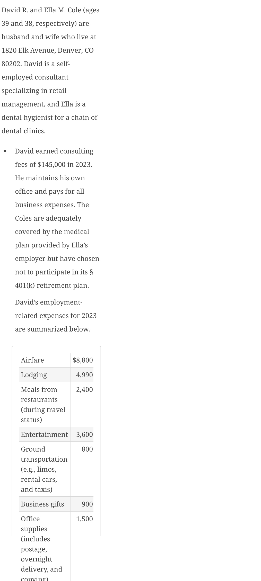 David R . and Ella M . Cole ( ages 3 9 and 3 8 ,