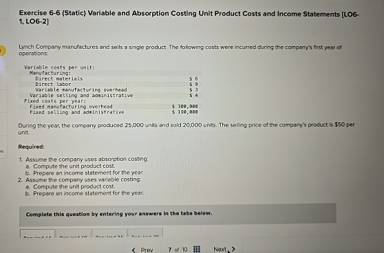 Exercise 6 - 6 ( Static ) Variable and Absorption