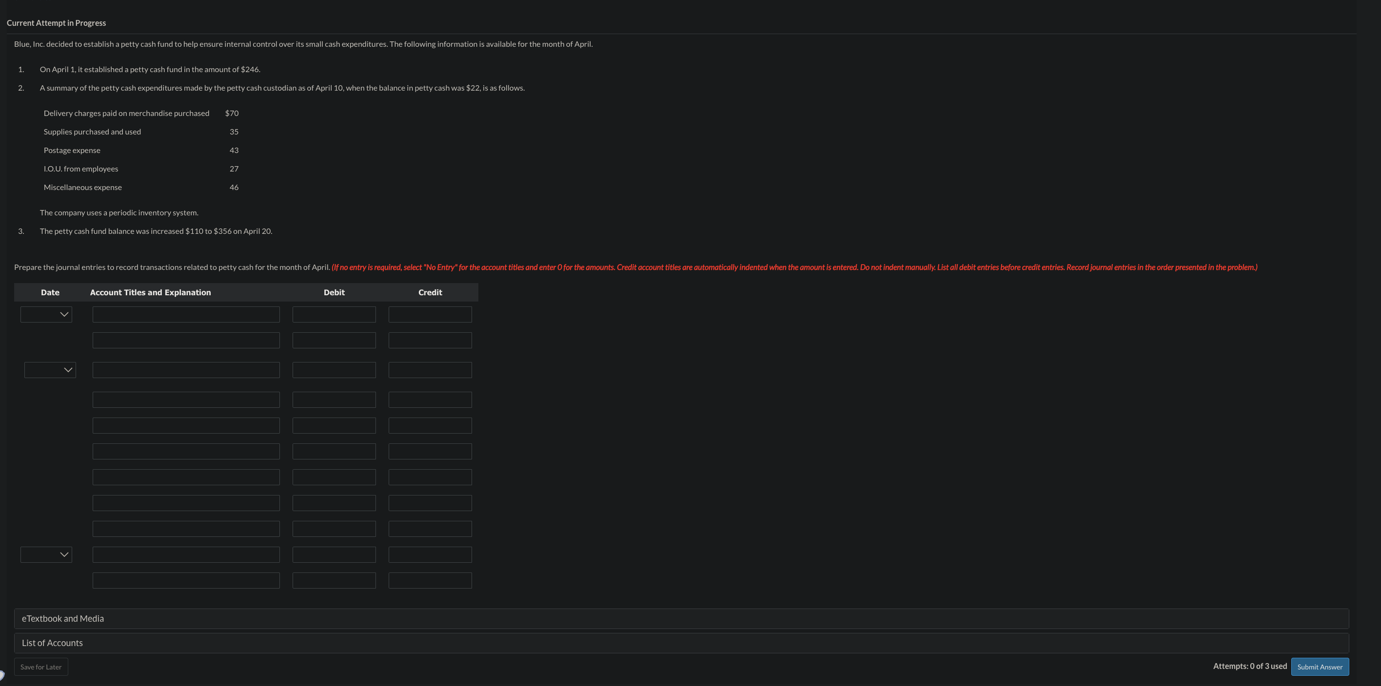 Current Attempt in Progress Blue, Inc. decided to