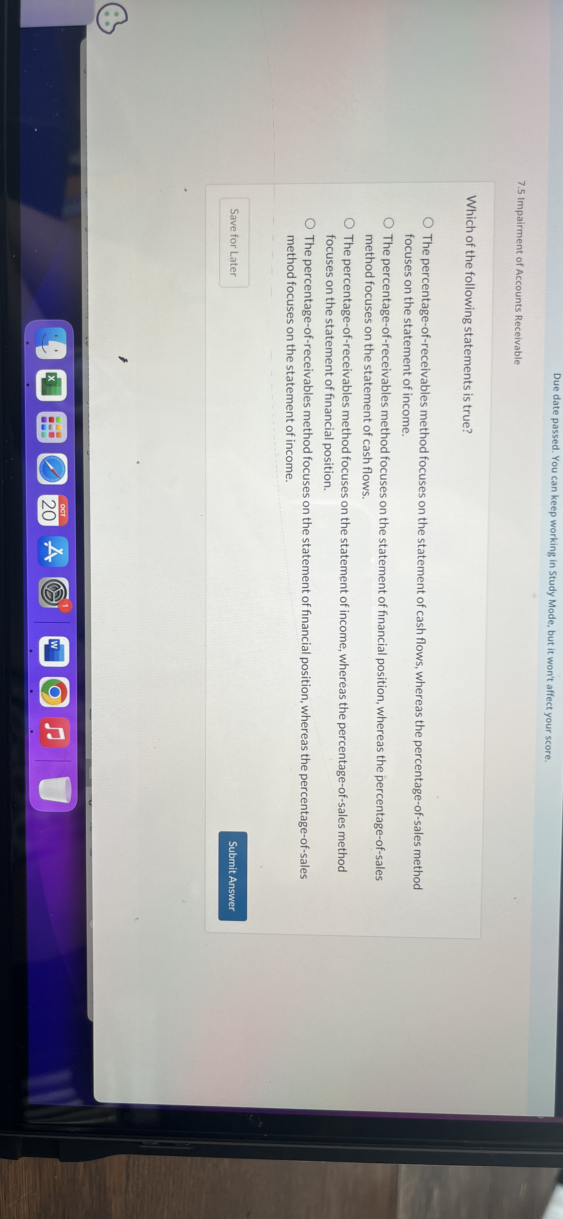 Due date passed. You can keep working in Study