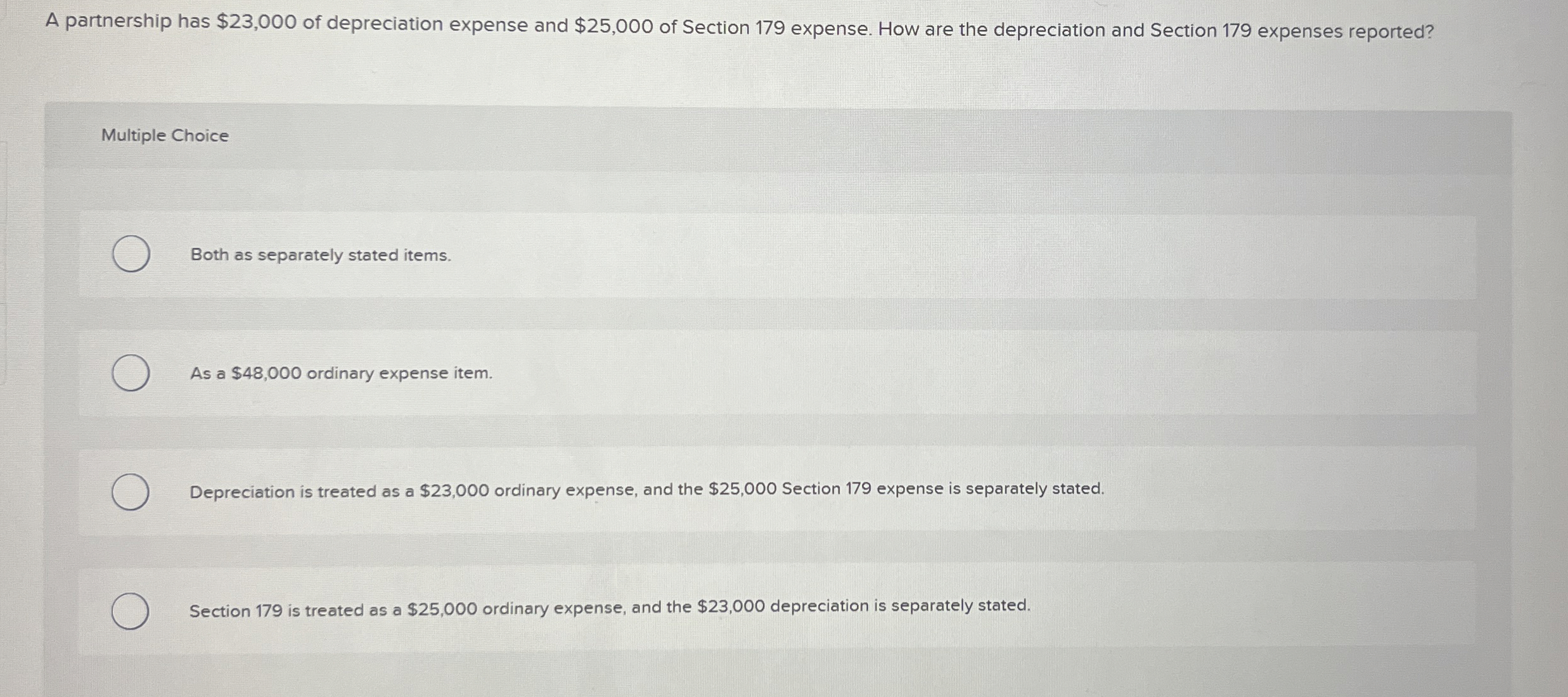 A partnership has $ 2 3 , 0 0 0 of depreciation