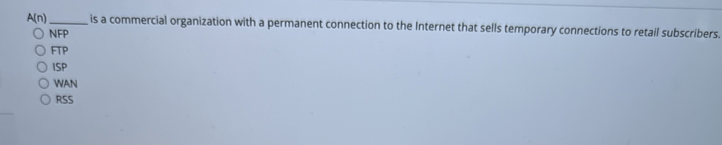 A ( n ) is a commercial organization with a