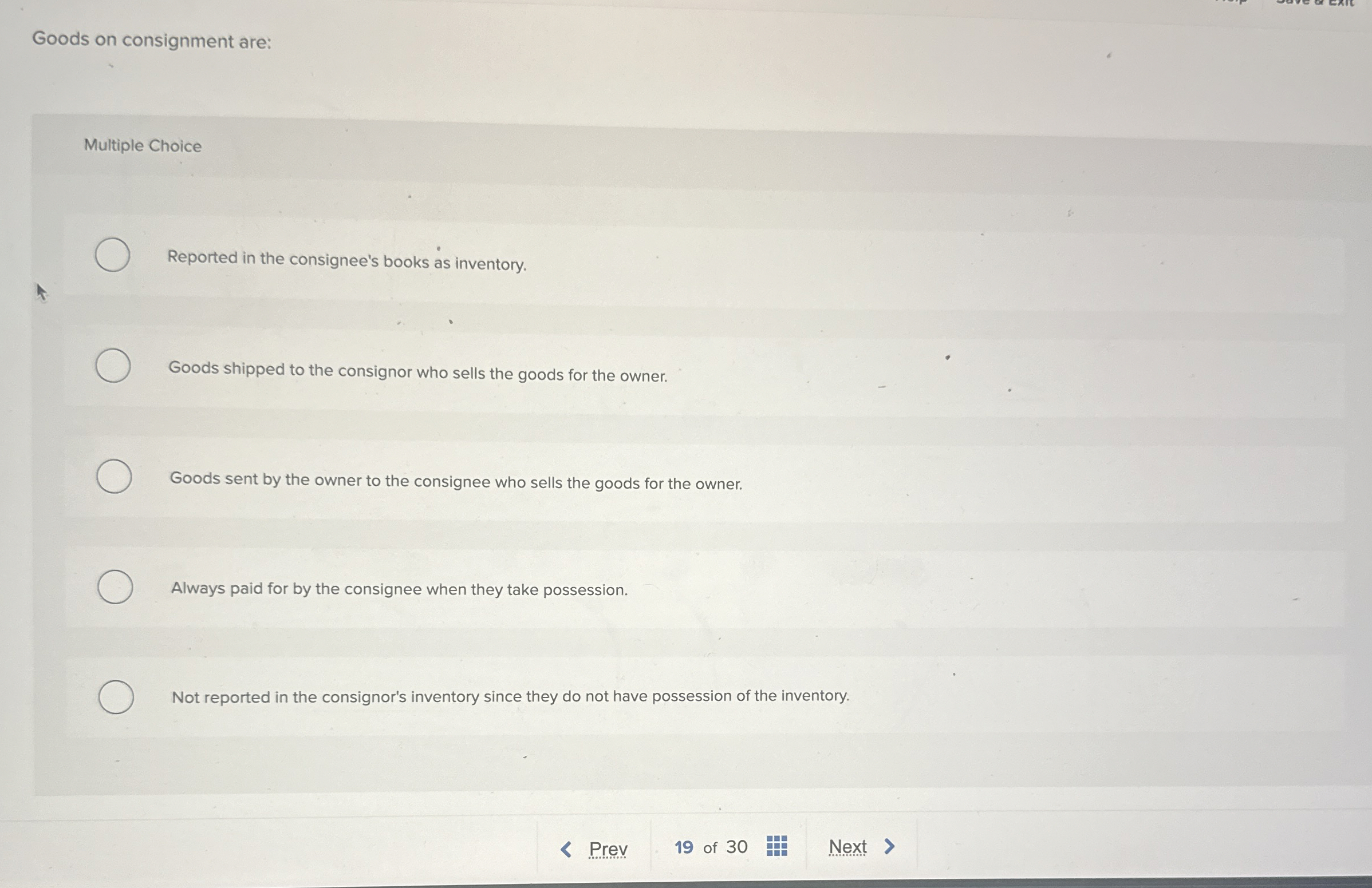 Goods on consignment are: Multiple Choice