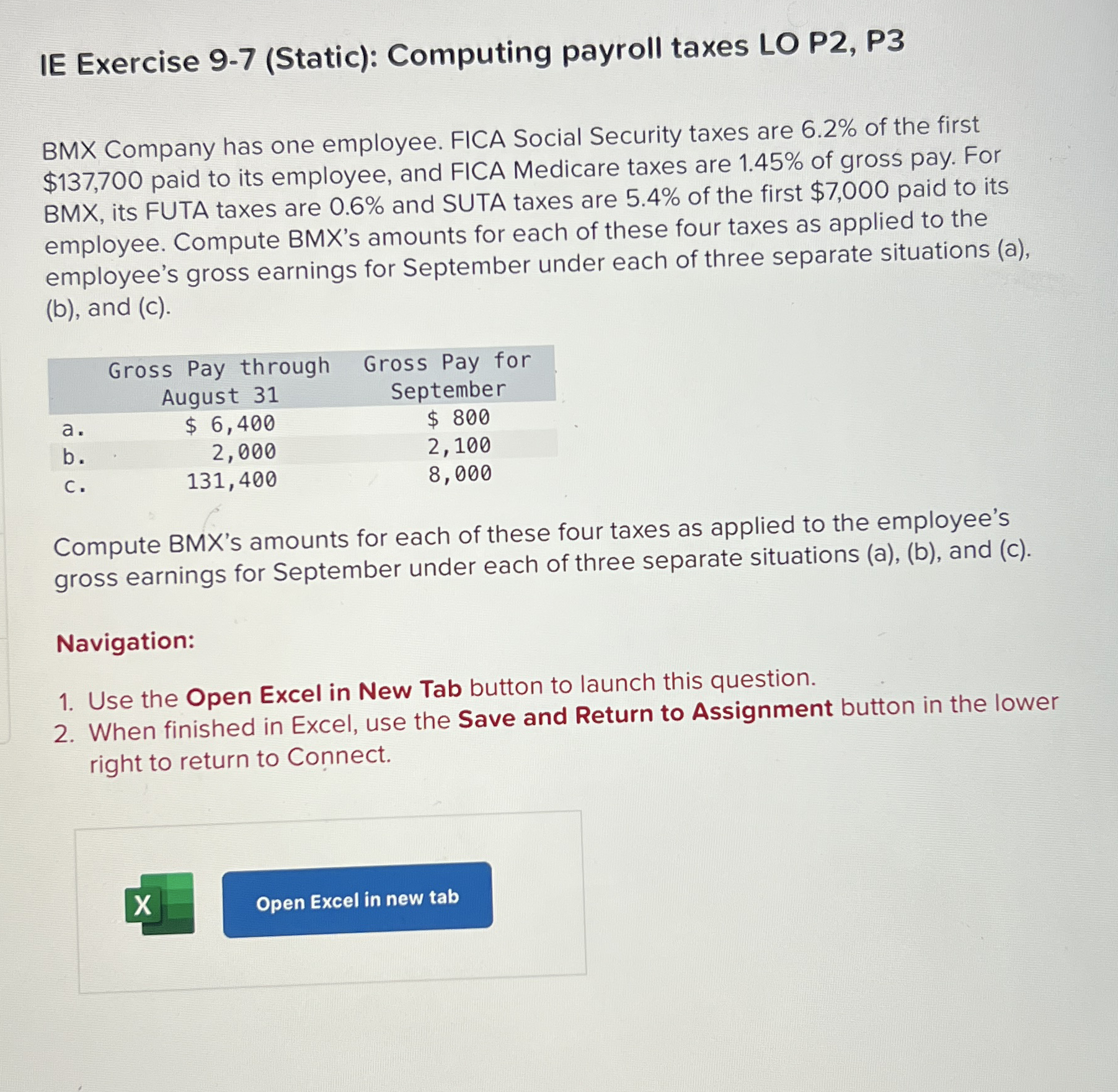 IE Exercise 9 - 7 ( Static ) : Computing payroll