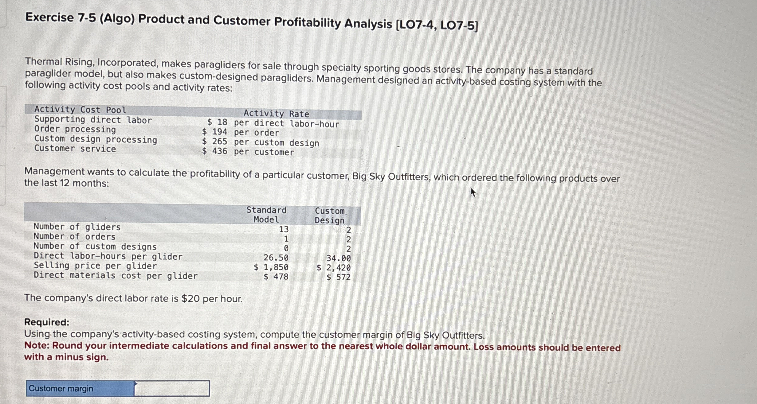 Exercise 7 - 5 ( Algo ) Product and Customer