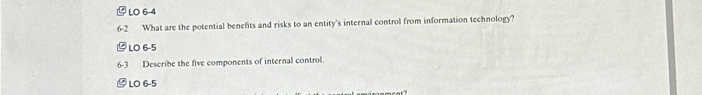 LO 6 - 5 6 - 3 Describe the five components of