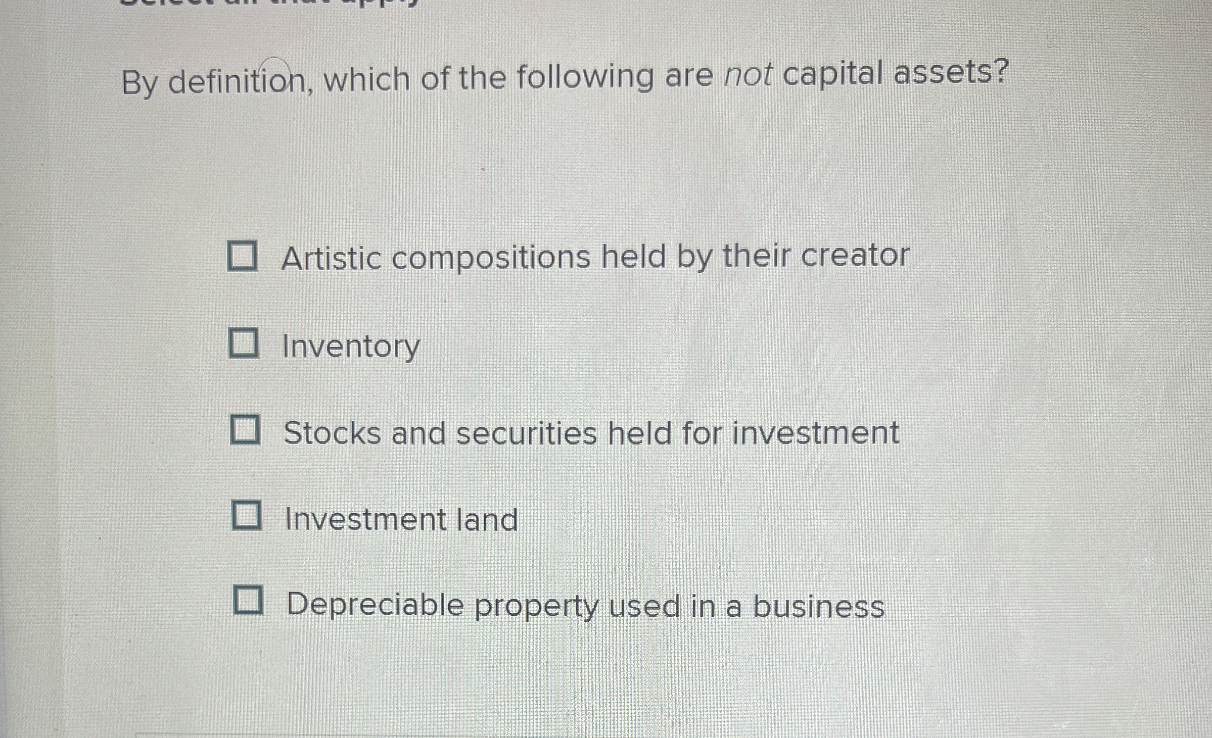 By definition, which of the following are not