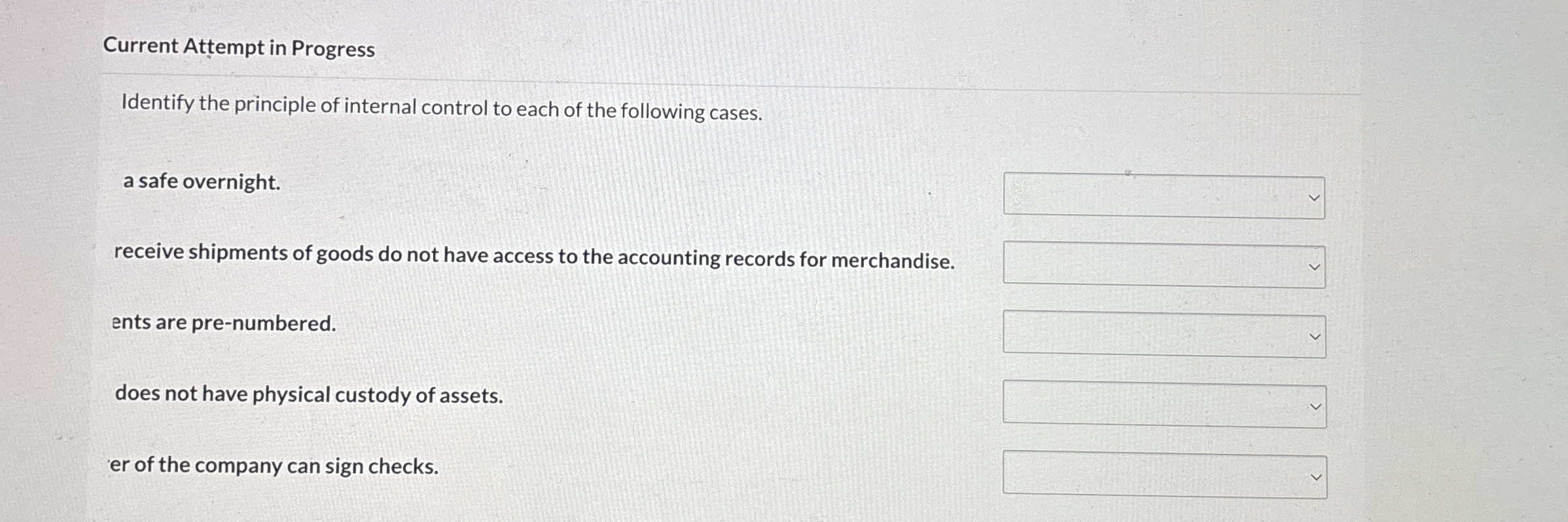 Current Attempt in Progress Identify the