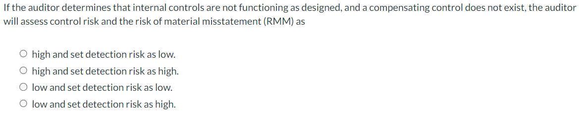 If the auditor determines that internal controls