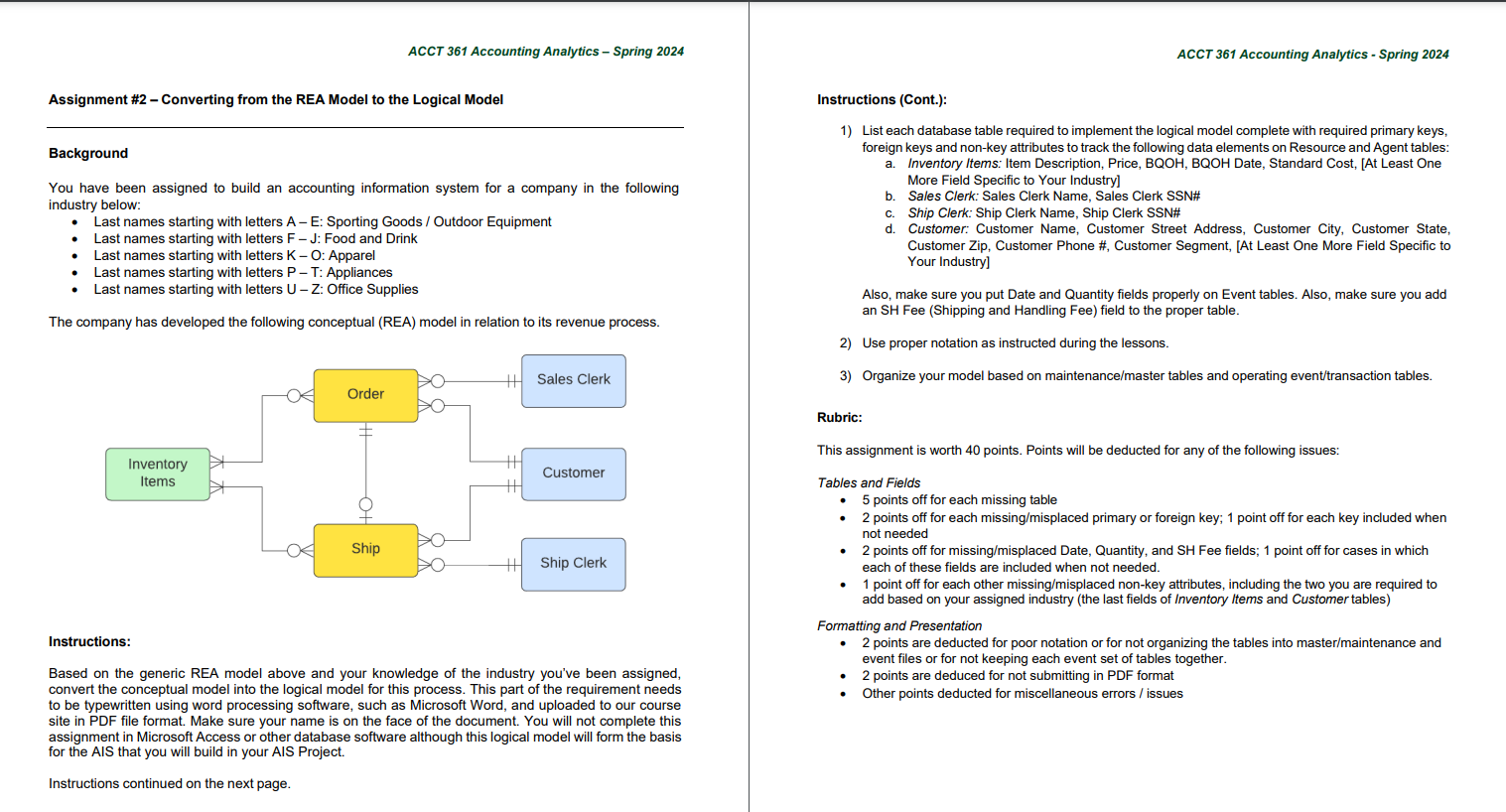ACCT 361 Accounting Analytics Spring 2024