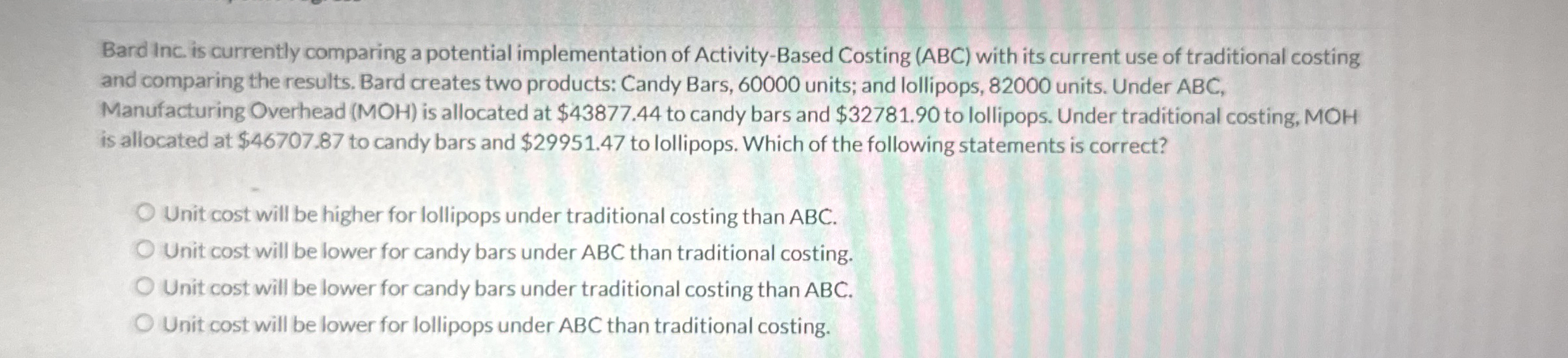 Bard Inc. is currently comparing a potential