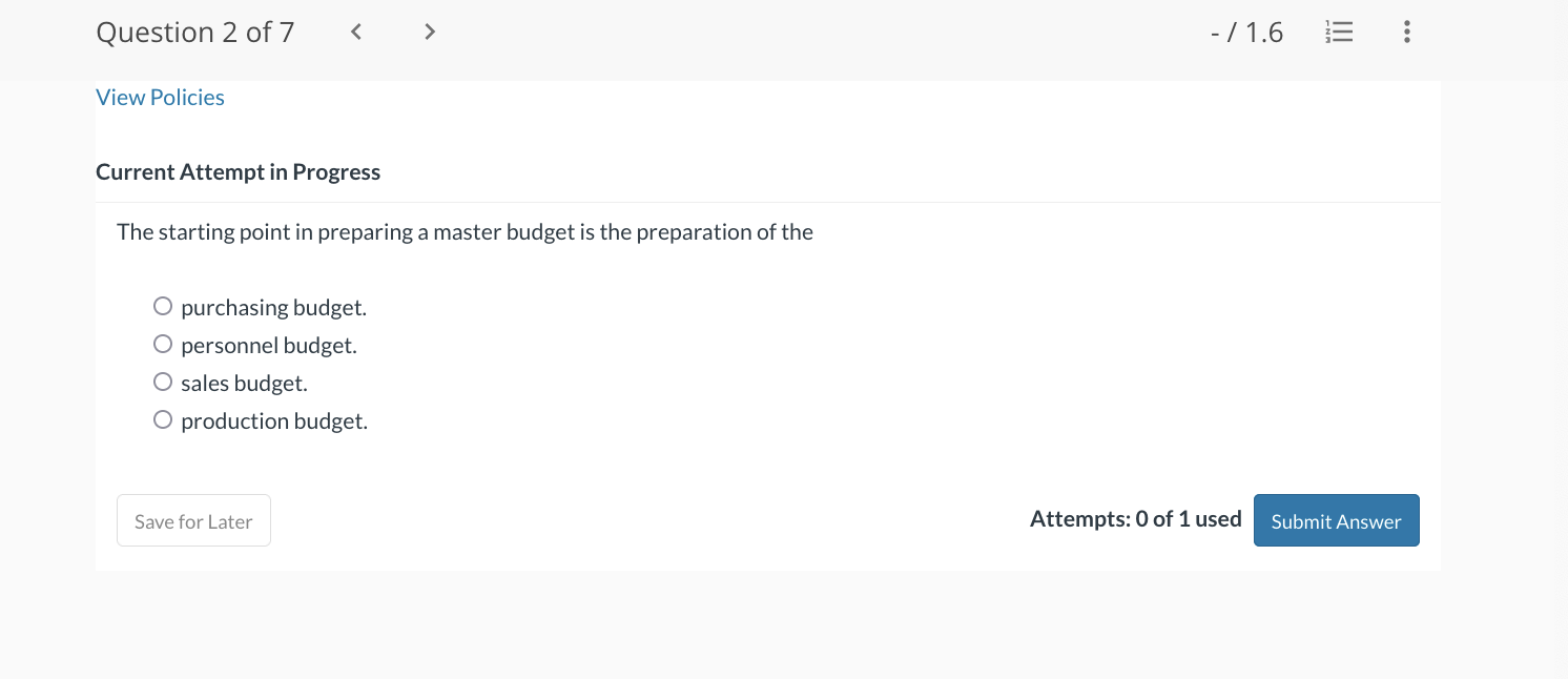 Current Attempt in Progress The starting point in