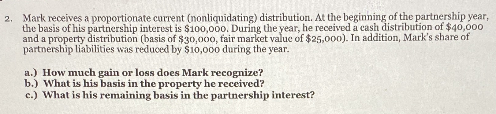 2. Mark receives a proportionate current