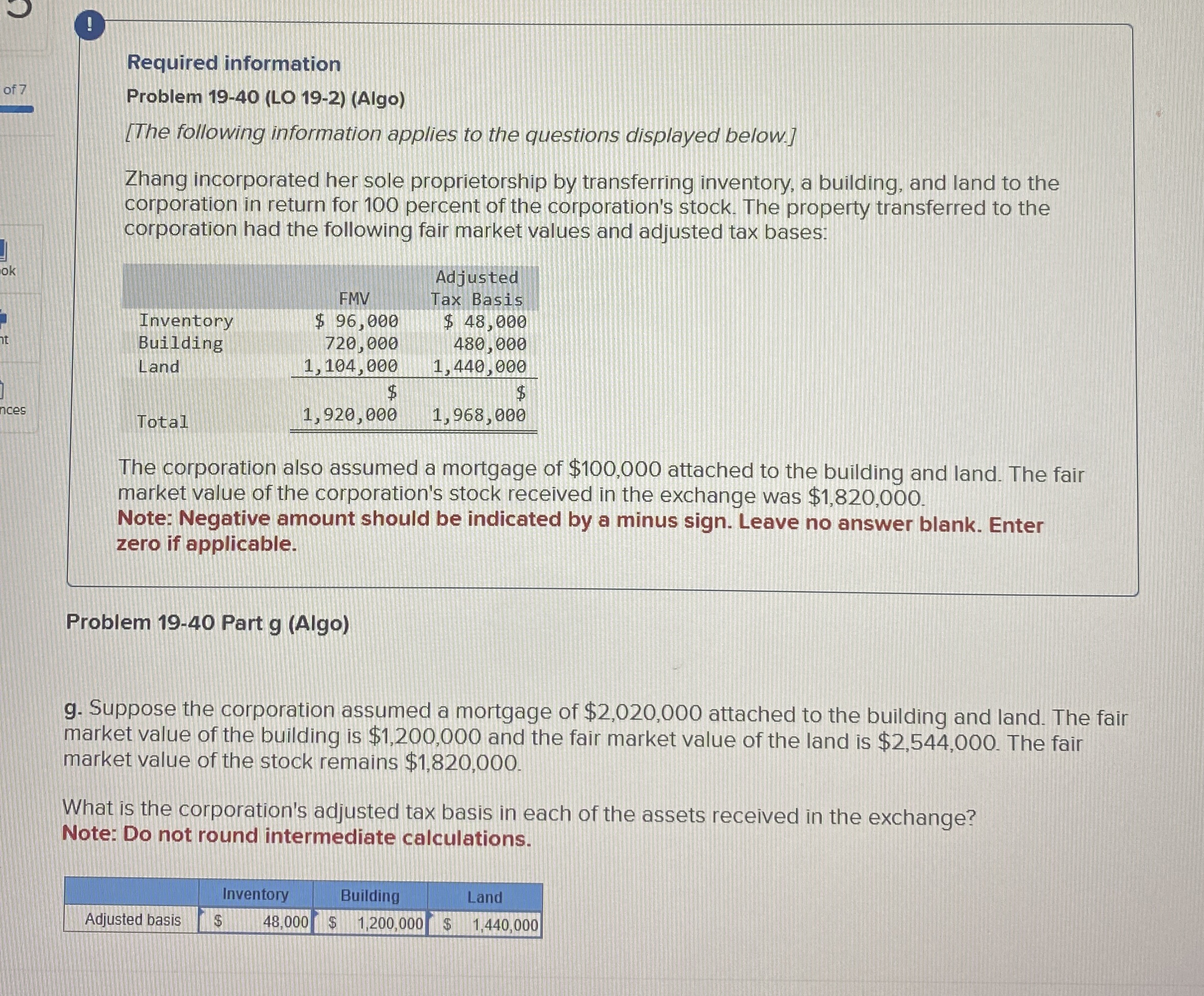 ! Required information Problem 1 9 - 4 0 ( LO 1 9