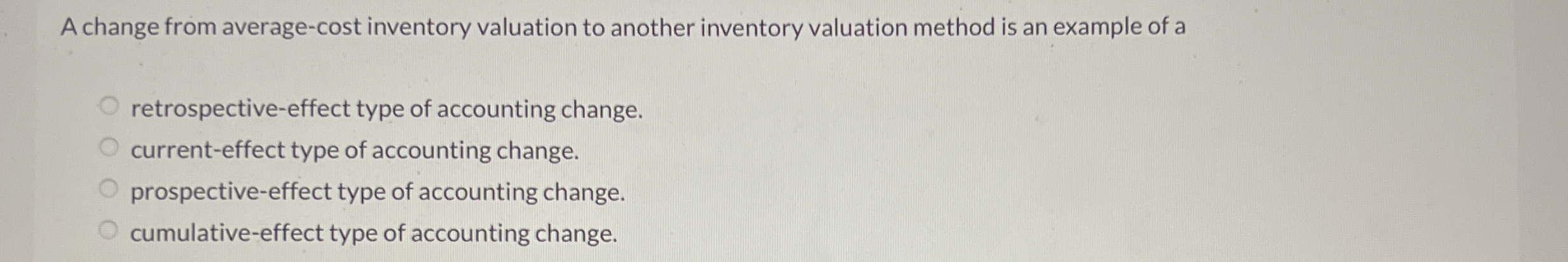 A change from average - cost inventory valuation